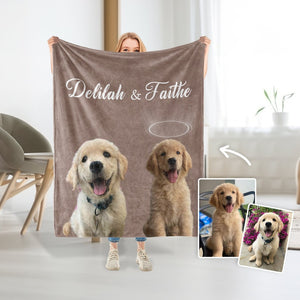 Custom Pet Photo Memorial Blankets, Pet Lover Gifts