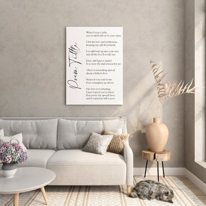 Custom Poem Canvas Print Sign Song Lyric Love Letter Inspirational Quote Wall Art, Couple Valentine Anniversary Newlywed Bridal Shower Gift