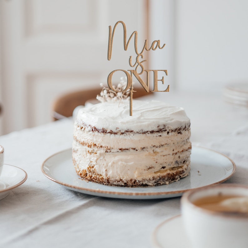 Wooden First Birthday Cake Topper with Name One Two Cake Topper Kids Party Decor Custom First Birthday / 1st One Two Three For Five Six