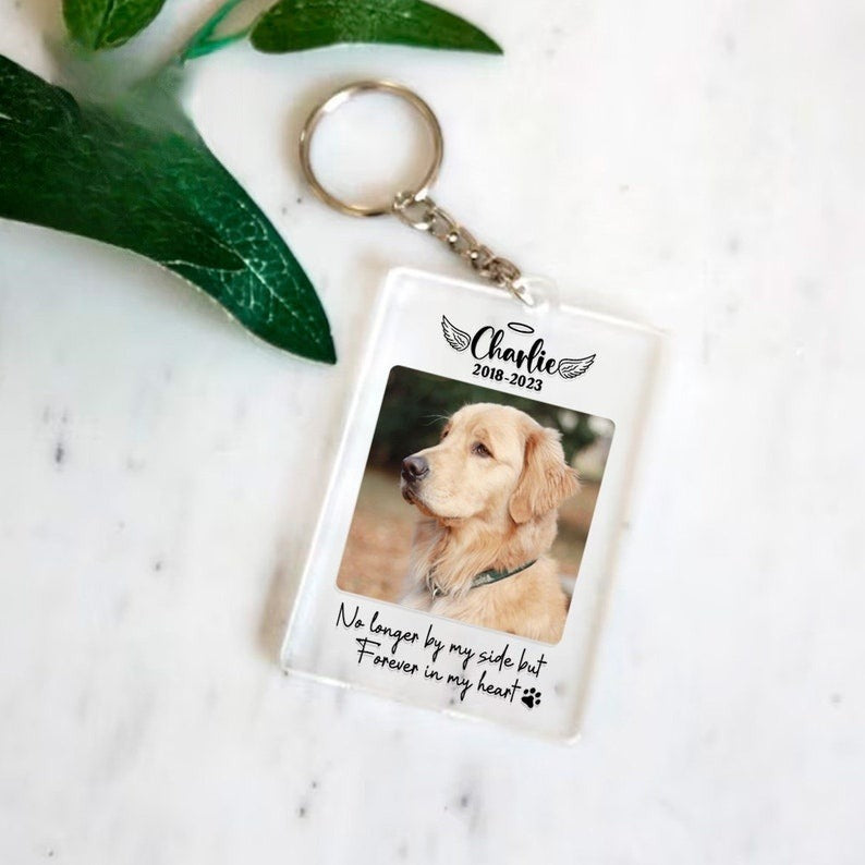 Custom Pet Memorial Keychain, Acrylic Keychain, Dog Photo, Personalized Dog Keychain, Custom Dog Portrait Keyring, Dog Dad Dog Mom Gifts