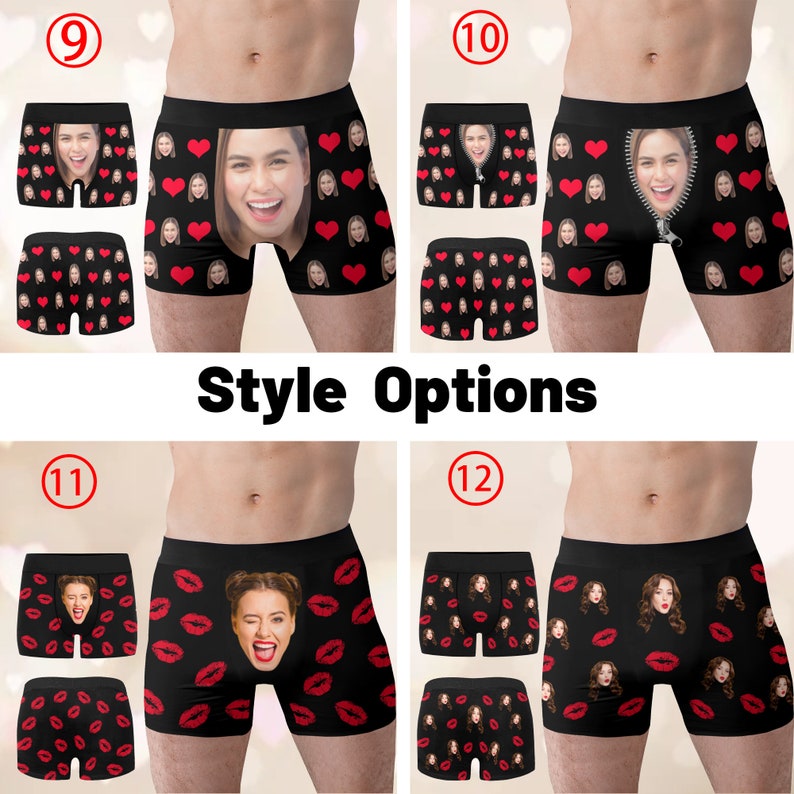 Personalized Photo Gift for Boyfriend/Husband,Custom Boxer Briefs,Face Underwear,Custom Men underwear,Anniversary/Birthday Gift for Him