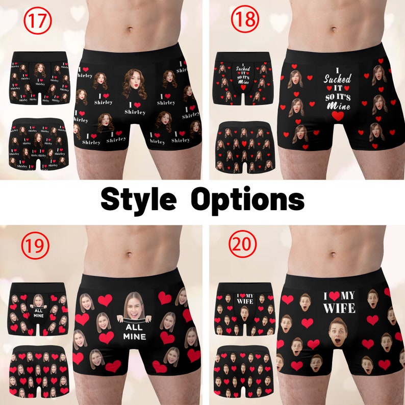 Personalized Photo Gift for Boyfriend/Husband,Custom Boxer Briefs,Face Underwear,Custom Men underwear,Anniversary/Birthday Gift for Him