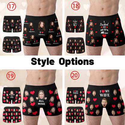 Personalized Photo Gift for Boyfriend/Husband,Custom Boxer Briefs,Face Underwear,Custom Men underwear,Anniversary/Birthday Gift for Him