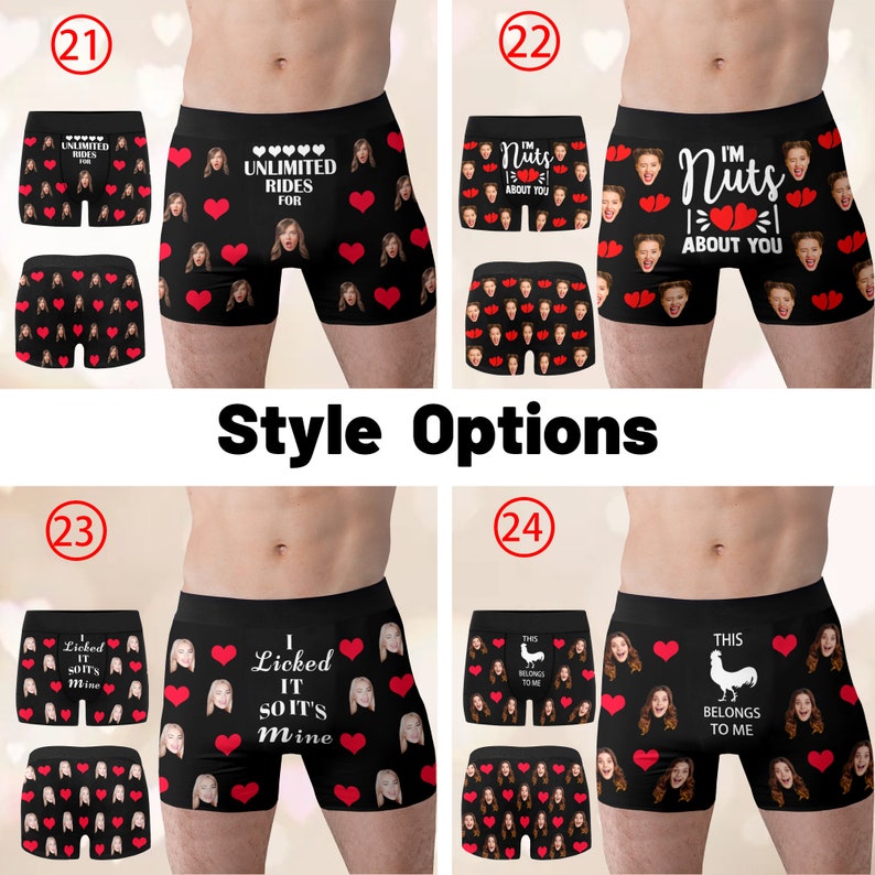 Personalized Photo Gift for Boyfriend/Husband,Custom Boxer Briefs,Face Underwear,Custom Men underwear,Anniversary/Birthday Gift for Him