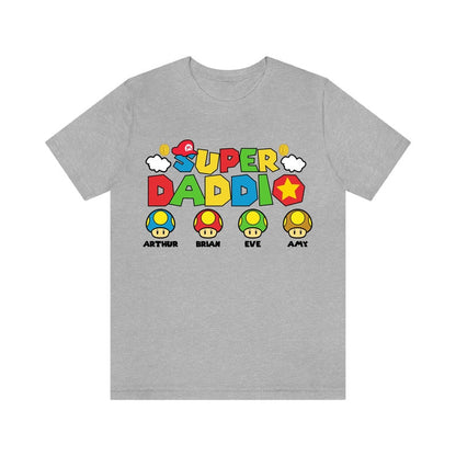 Personalization Super Daddio Shirt, Matching Super Dad Shirt, Super Daddio Shirt, Dad Shirt with Kids Names, Father's Day Shirt, Dad Shirt