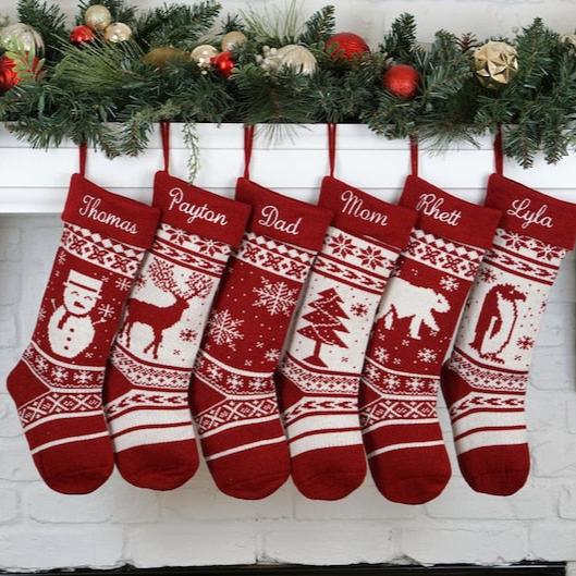 Christmas Stockings Knit Holiday D cor stocking Christmas D cor Personalized Dog Stocking custom stockings Farmhouse Christmas Holiday red