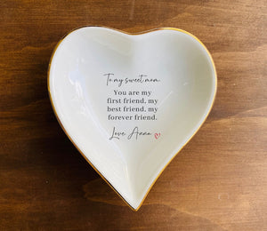 To My Sweet Mom Custom Ring Dish - Personalized Trinket Tray - Jewelry Dish for Birthday, Mother's Day To Mom, Grandma, Sister, Aunt