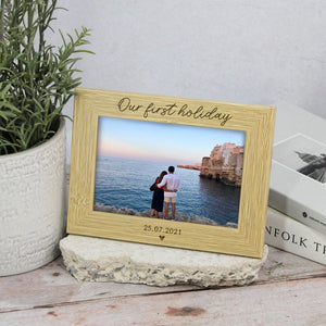 Personalised Wooden Picture Frame, Engraved Text Date Names, Wedding Picture Frame, Couples Housewarming, Anniversary, Valentine's Day Gift