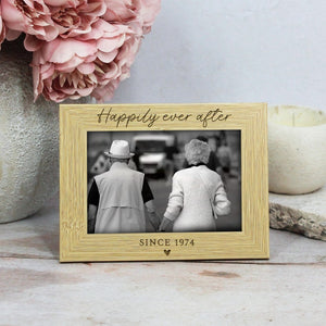 Personalised Wooden Picture Frame, Engraved Text Date Names, Wedding Picture Frame, Couples Housewarming, Anniversary, Valentine's Day Gift