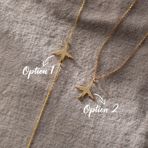 Gold Airplane Necklace, Flight Attendant Gifts | Dainty Plane Necklace, Aviation Gifts | Pilot Gifts, Moving Away Gift, Travel Gifts Her
