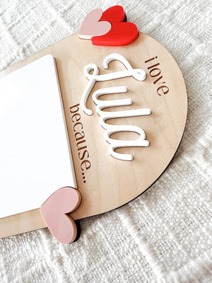 I Love You Because, Valentines Day Gift, Valentines Basket Stuffer, Valentines Day, Personalized Gift, For Him, For Her, For Kids, For Mom
