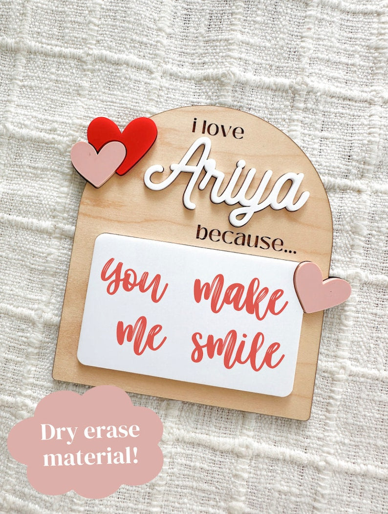 I Love You Because, Valentines Day Gift, Valentines Basket Stuffer, Valentines Day, Personalized Gift, For Him, For Her, For Kids, For Mom
