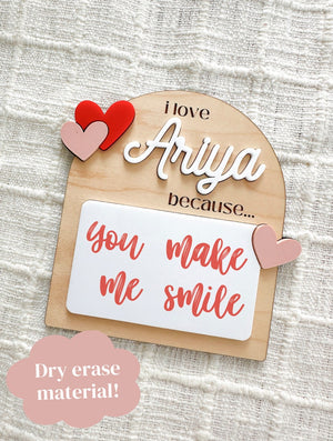 I Love You Because, Valentines Day Gift, Valentines Basket Stuffer, Valentines Day, Personalized Gift, For Him, For Her, For Kids, For Mom