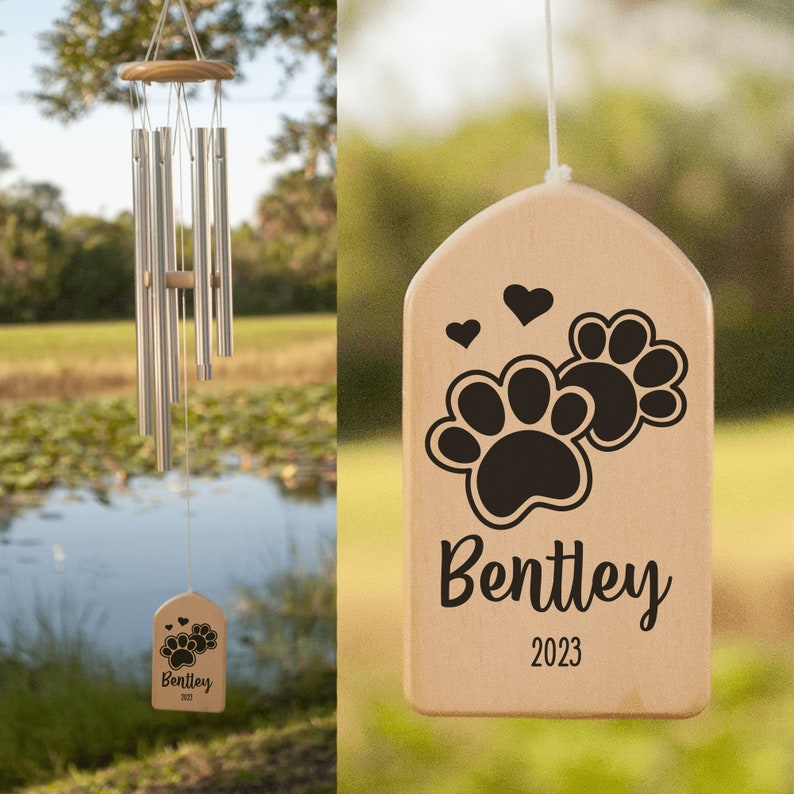 Pet Memorial Wind Chimes, Personalized Wind Chimes, Dog Memorial Gift, Pet Memorial Wind Chime, Bereavement Gift, Dog Memorial, Dog Pet Loss