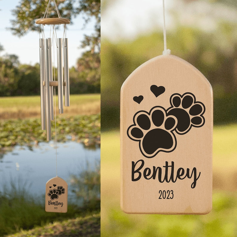 Pet Memorial Wind Chimes, Personalized Wind Chimes, Dog Memorial Gift, Pet Memorial Wind Chime, Bereavement Gift, Dog Memorial, Dog Pet Loss