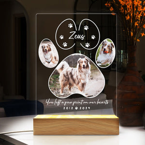 Custom Personalized Pet Photo LED Wooden Base Pet Memorial Frame, Gifts for Pets, Cat Dog Loss Gift