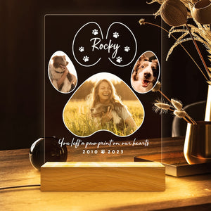 Custom Personalized Pet Photo LED Wooden Base Pet Memorial Frame, Gifts for Pets, Cat Dog Loss Gift