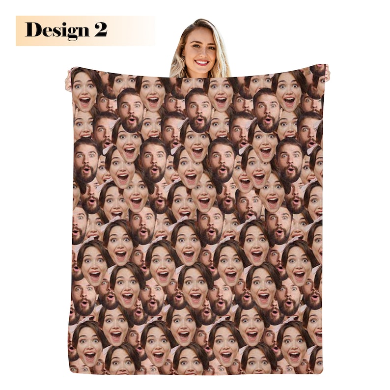 Custom Multi-Faces Blanket, Personalized Picture Blanket for Men Women, Custom Photo Blanket, Funny Faces Blanket Gift, Personalized Blanket