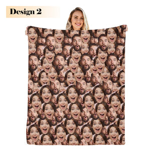 Custom Multi-Faces Blanket, Personalized Picture Blanket for Men Women, Custom Photo Blanket, Funny Faces Blanket Gift, Personalized Blanket