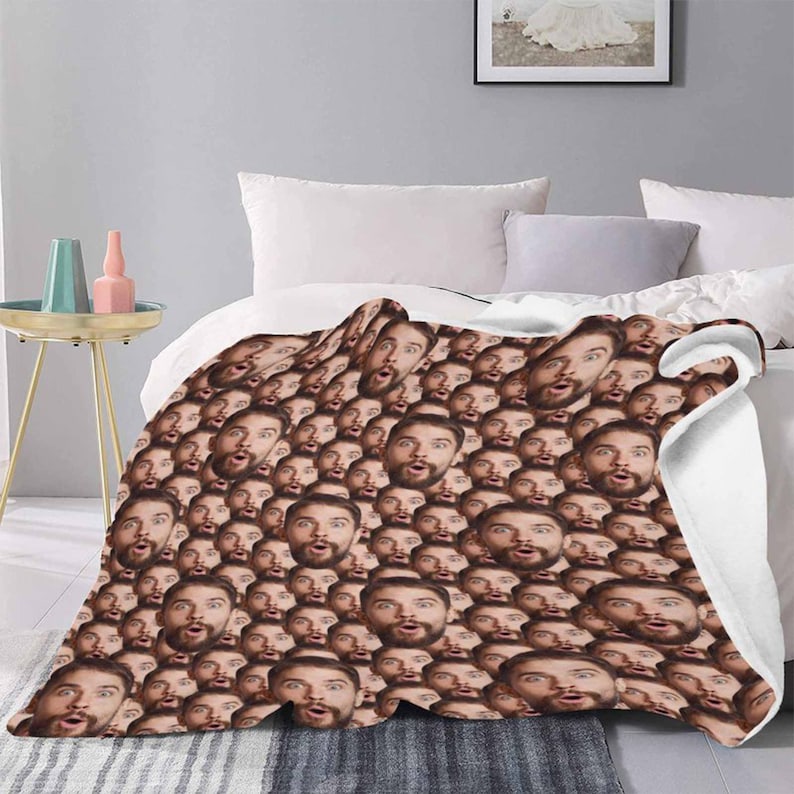 Custom Multi-Faces Blanket, Personalized Picture Blanket for Men Women, Custom Photo Blanket, Funny Faces Blanket Gift, Personalized Blanket
