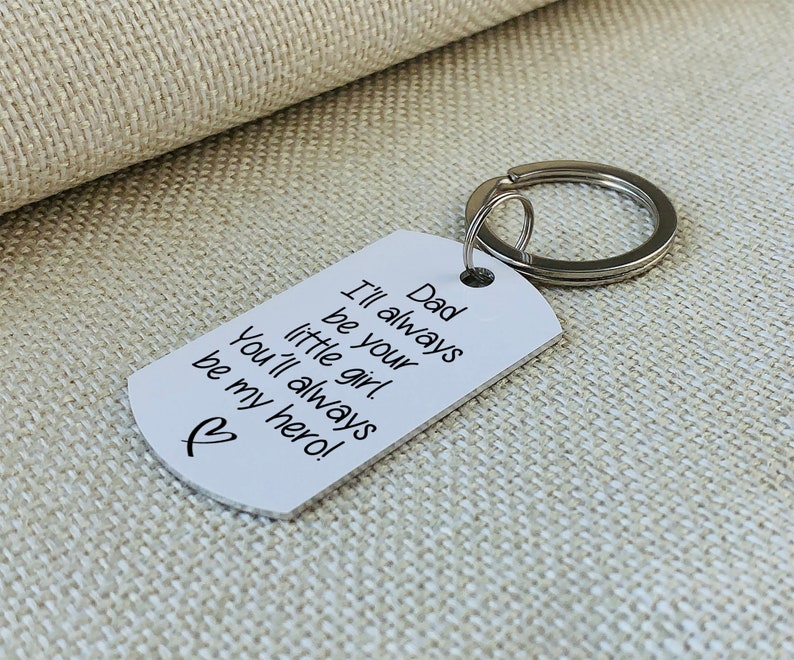 Dad I'll always be your little girl, Father Daughter Keychain, Father's Day Gift, Dad Birthday Gift, Keychain With Photo, Photo Keychain