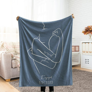 Personalized Couple Name Blanket, Custom Couple Throw Anniversary Bridal Shower Valentine's Day Gift for Her Him Boy/Girlfriend Wife Husband
