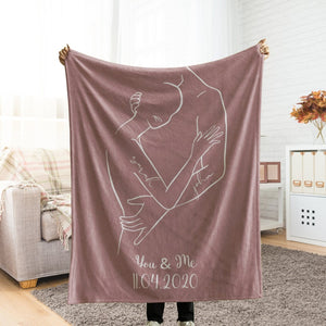 Personalized Couple Name Blanket, Custom Couple Throw Anniversary Bridal Shower Valentine's Day Gift for Her Him Boy/Girlfriend Wife Husband