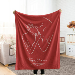 Personalized Couple Name Blanket, Custom Couple Throw Anniversary Bridal Shower Valentine's Day Gift for Her Him Boy/Girlfriend Wife Husband