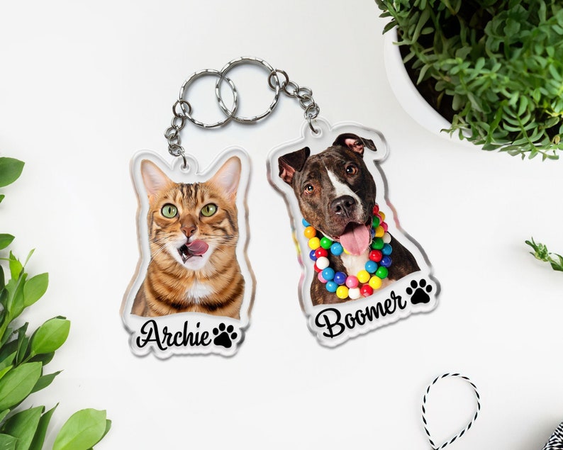 Custom Dog Photo Personalized Dog Keychain, Dog Mom Gift, Custom Keychain For Pet Lover, Gifts For Pet Lover, Acrylic Keychain, Birthday Gifts For Dog Lover