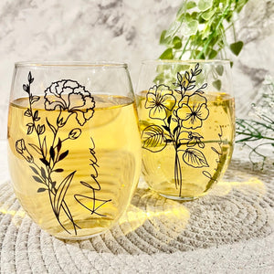 Wine Glass Personalized Wine Tumbler Name Personalized Gift for Bridesmaid Gift Tumbler Stemless Wine Glasses Personalized Gift for Her