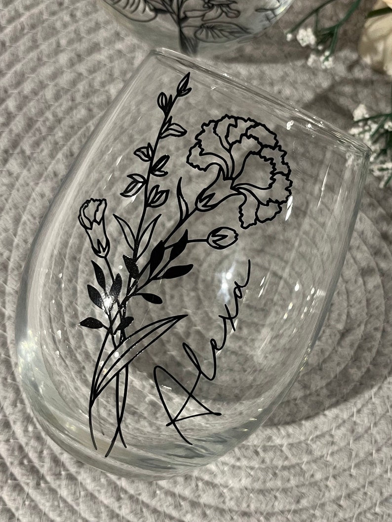 Wine Glass Personalized Wine Tumbler Name Personalized Gift for Bridesmaid Gift Tumbler Stemless Wine Glasses Personalized Gift for Her