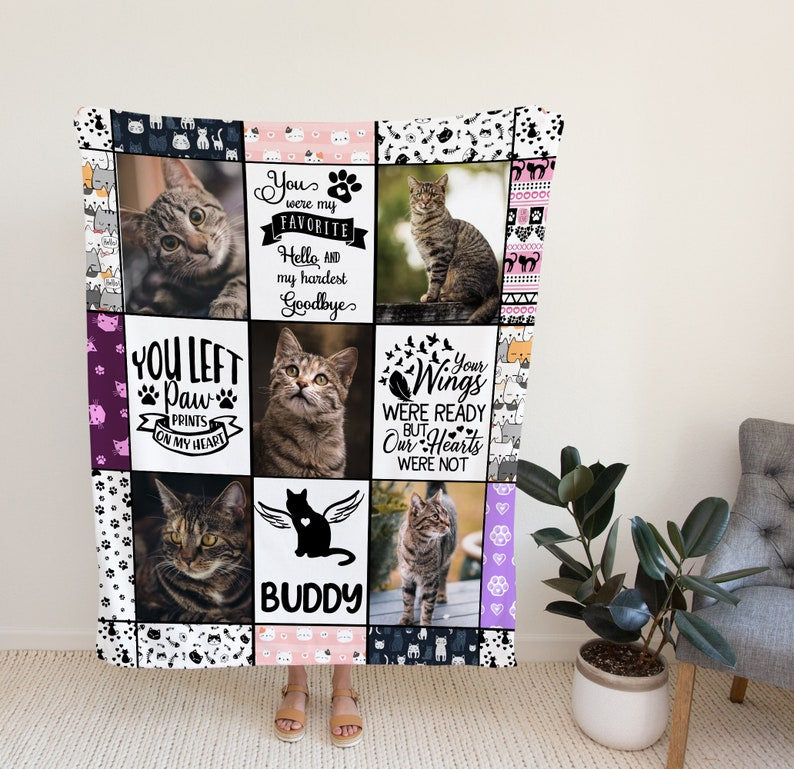 Custom Blanket, Cat Memorial Gifts, Throw Blanket, Cat Memorial Gifts For Loss Of Cat, Gifts For Cat Lovers, Pet Memorial Gifts Cat