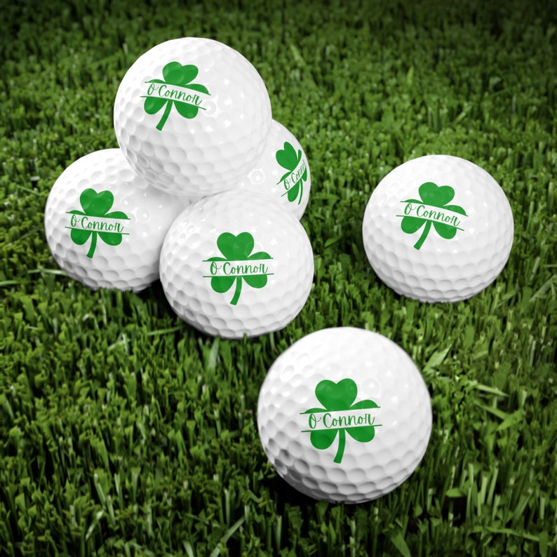 St. Patrick's Day Golf Balls, Irish Golf Gift, Custom Monogram Golf Balls, Shamrock Gift for Husband, Gift for Dad, Men's Clover Golf Gift