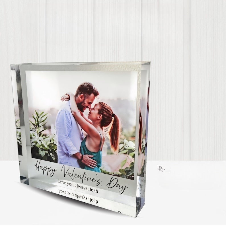 Custom Acrylic Photo Gift - Personalised Valentine's Day Gift for Him/Her, Anniversary Photo Keepsake, Christmas, Wedding Gift for Couples