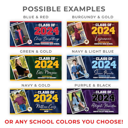 Graduation Banner, Graduation Announcement, Personalized Graduation Gift, Graduation Party Decorations, Custom School Colors, Class of 2025