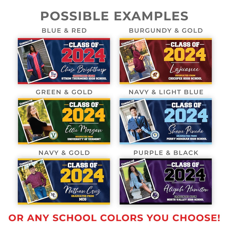 Graduation Banner, Graduation Announcement, Personalized Graduation Gift, Graduation Party Decorations, Custom School Colors, Class of 2025