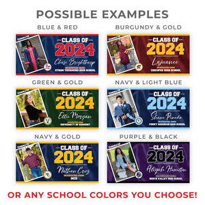 Graduation Banner, Graduation Announcement, Personalized Graduation Gift, Graduation Party Decorations, Custom School Colors, Class of 2025