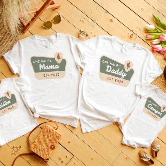 One Happy Camper Shirt, First Birthday Shirt, Camping 1st Birthday Outfit, One Happy Camper Matching Family Tees, Camp Mommy and Me Shirts