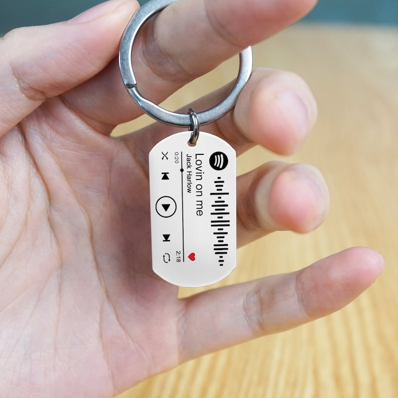 Custom Music Song Keyring, Spotify Code Photo Keyring, Personalized Photo keychain, Anniversary Gift, Valentine's Day gift, Gift for Him/Her