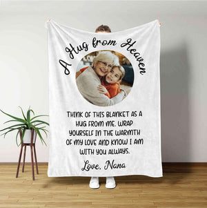 A Hug From Heaven Blanket, Memorial Blanket, Custom Photo Blanket, Remembrance Gift, Personalized Memorial Blanket, In Loving Memory Blanket il_794xN.5674740166_fzxy.jpg