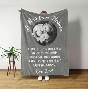 A Hug From Heaven Blanket, Memorial Blanket, Custom Photo Blanket, Remembrance Gift, Personalized Memorial Blanket, In Loving Memory Blanket il_794xN.5674740176_cvjw.jpg