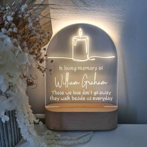 Memorial Plaque Gift Personalised Light- Remembrance Light Up - Memorial In Loving Memory Ornament - Mum Mothers Day Gift