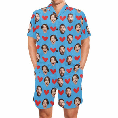 Custom Face Heart Pajama Set: Couple Pajamas Set, Personalized Photo Sleepwear, Husband Gift il_794xN.5677749538_ieik.jpg