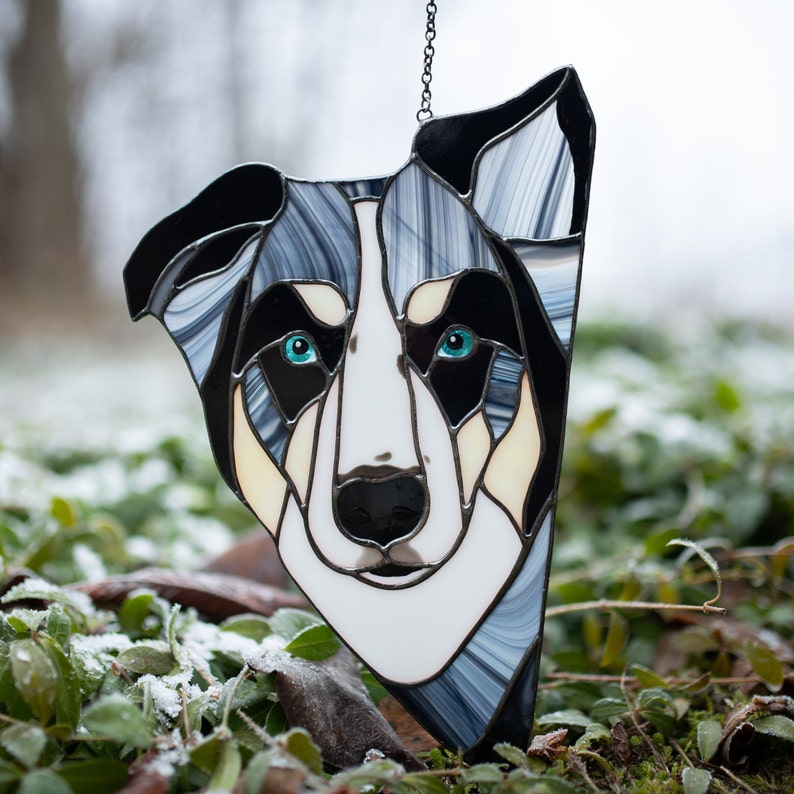 Custom Pet Portrait, Stained Glass Dog Memorial Gift, Custom Dog Portrait from Photo, Cat Suncatcher, Personalized Pet Remembrance Gift