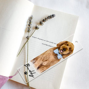 Personalized Portrait Pet Bookmark, Pet Memorial Gift Bookmark, Bookmark For Book Lovers, Custom Pet Portrait Bookmark, Book Lover Gifts