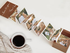 Valentines Day Gift For Him, Pull Out Photo Album, Custom Valentine Memory Collection, Wooden Photo Frame, Gift for Him, Trinket Wooden Box