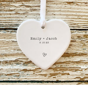 Married Ornament Wedding Gift Wedding Date ornament Calendar Anniversary Gift Our First Christmas Newlywed Gift Engagement Gift