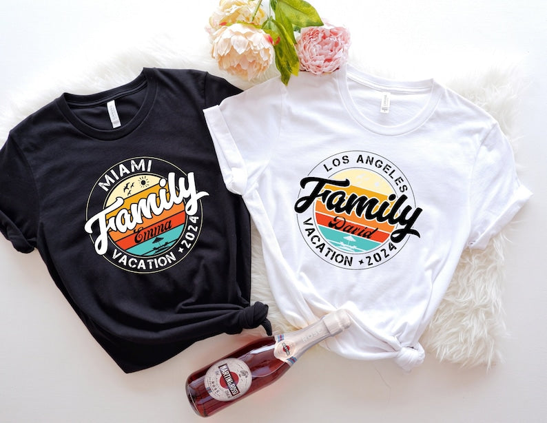 Personalized Family Vacation 2024 Shirt, Custom Vacation Shirts,2024 Family Vacation Tee, Family Trip Tee,Funny Vacation Shirts, Summer 2024