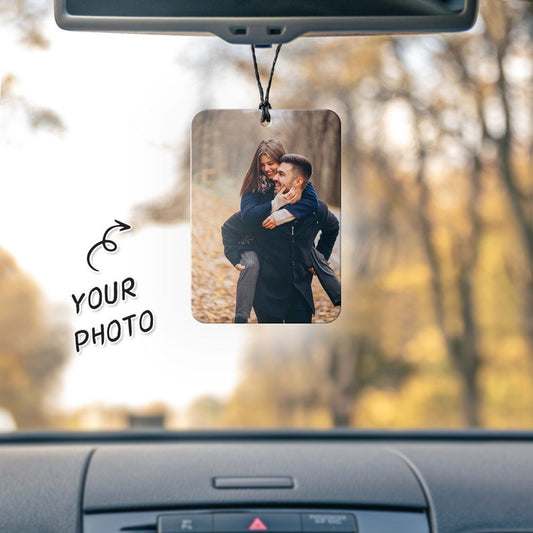 Custom Photo Car Air Freshener, Valentine s Day Gift Personalized for Him or Her Personalized Multiple Fragrances Car Freshies with Pictures, Hanging Ornaments, Novel Custom Birthday Gifts