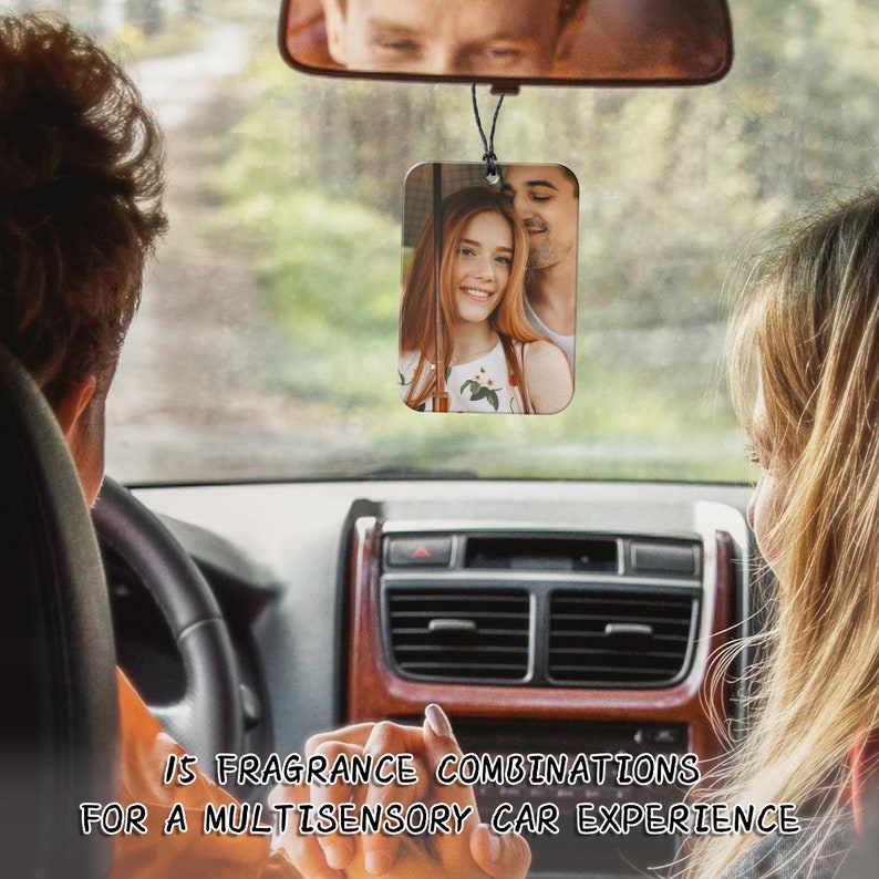 Custom Photo Car Air Freshener, Valentine s Day Gift Personalized for Him or Her Personalized Multiple Fragrances Car Freshies with Pictures, Hanging Ornaments, Novel Custom Birthday Gifts